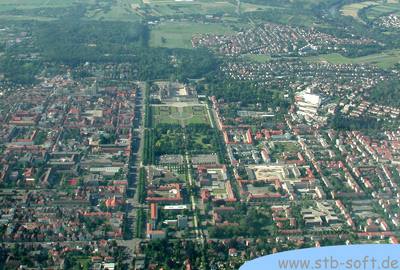 Ludwigsburg von Süden am  25.06.2001  14:10Uhr aus 4500ft. msl